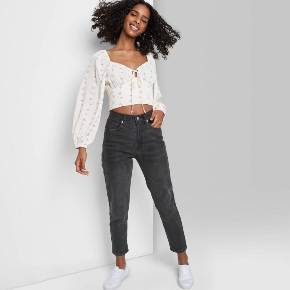 Highest-Rise Mom Jeans by Wild Fable Black Tapered Leg Jeans Target Size 4/27